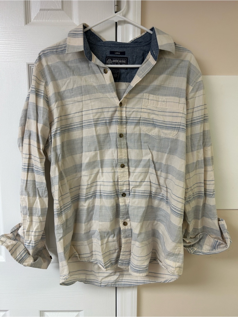 American Rag men's long-sleeve button-down shirt striped